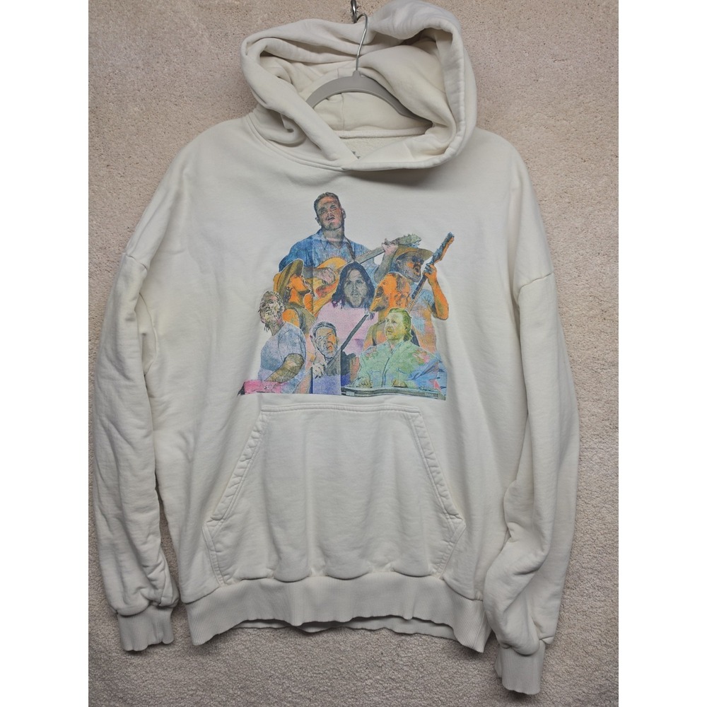 Zach Bryan Quittin Time 2024 Tour Hoodie M Heavyweight White